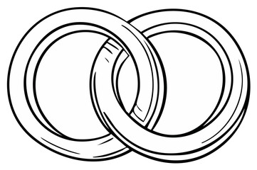 Two Interlocking Rings Symbolizing Connection Partnership and Unity Hand Drawn Style