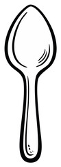 Black and white illustration of a spoon