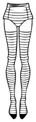Striped Stockings and Garters Line Art