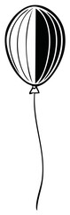 Monochrome Balloon Design Graphic Element Black and White Celebration Decoration