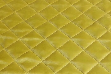 Naklejka premium yellow-green velvet quilted fabric texture with diamond stitching