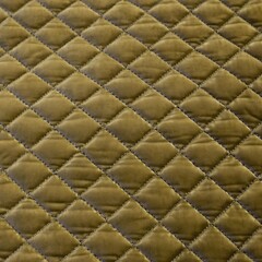 Naklejka premium Olive green velvet quilted fabric texture with diamond stitching 