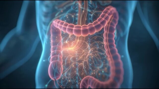 Human Digestive System Illness Concept Animation.
