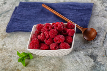 Organic ripe sweet juicy paspberry