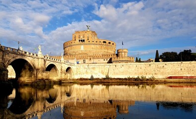 Castel Sant Angelo in Rome, Italy. View from the river.