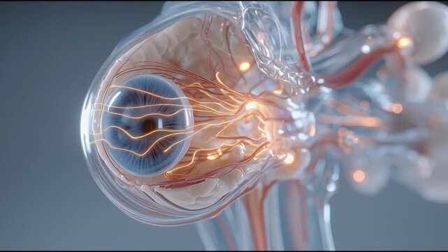 Detailed 3D Animation of Human Eye Anatomy.