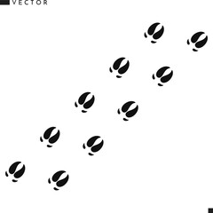 Pig footprints vector. Animal footprints 