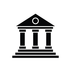 Governance Building Solid Icon Government Black Vector EPS Illustration