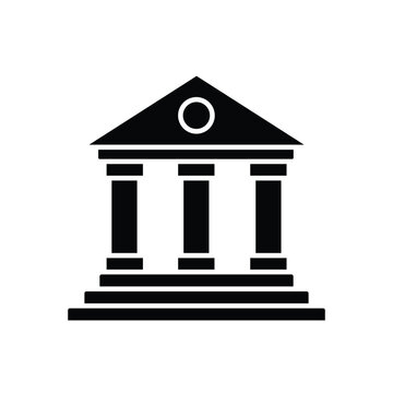 Governance Building Solid Icon Government Black Vector EPS Illustration