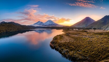 Watangi Day Landscape With Mountains And Lake At Sunrise Keywords Watangi Day February 6 2026