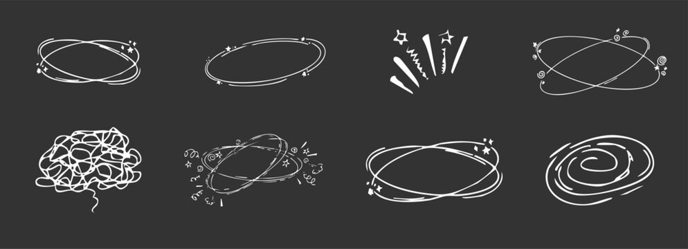 Expressions movement simple doodle hand drawn set. Comic manga effect motion. Expression shapes, anime for character emotion.