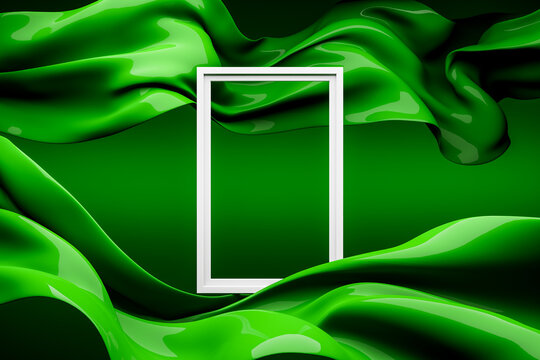 Abstract flowing silk waves inside a modern frame