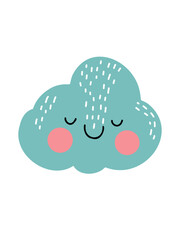 cute fluffy cloud illustration for children