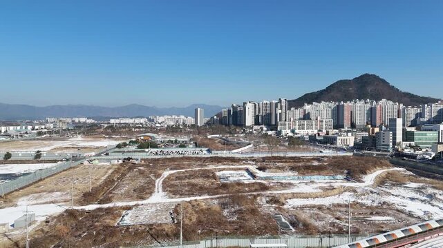 Cityscape near Chuncheon station, Chuncheon city, Gangwon-do, South Korea 