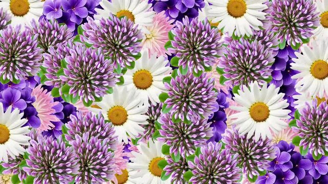 4K Colorful Flowers Animated Background Video | Vibrant Blooming Flowers Motion Graphics 4K | Dynamic Multicolor Floral Animation Background | Beautiful Spring Flowers Animated Backdrop 4K | Colorful 