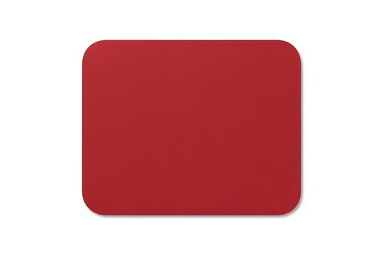Plain Red Rounded Rectangle Shape with Subtle Shadow, Isolated on White Background for UI Elements and Graphic Design