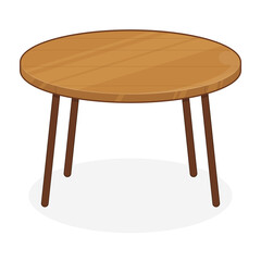 Round Wooden Table cartoon cute