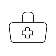 Doctor Case Line Icon Medical Bag Editable Stroke Vector EPS Illustration
