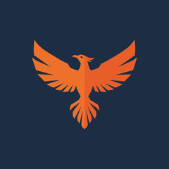Stylized orange eagle emblem on a dark background.