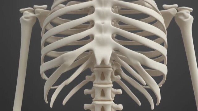 Detailed 3D Animation of the Human Skeleton Focusing on the Pelvis and Lumbar Spine Anatomy, Spinal