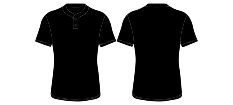 Baseball 2 Button Jersey Mockup Template Vector