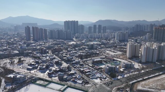 Cityscape near Chuncheon station, Chuncheon city, Gangwon-do, South Korea 