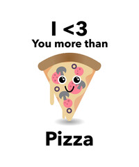 Cartoon Pizza Slice Illustration | Cute Pizza Character with Face, Melting Cheese Pepperoni Pizza, Funny Food Cartoon Vector Art, Pizza Lover Gift & Kitchen Decor