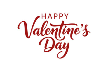 Fototapeta premium Happy Valentine’s Day Handwritten Script Typography, Romantic Holiday Lettering Vector