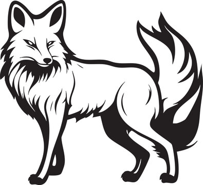 Renard a poils long - Silhouette