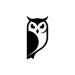 Minimalist Swiss Style Geometric Owl Logo Design | Clean Flat Vector Corporate Identity