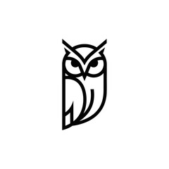 Minimalist Swiss Style Geometric Owl Logo Design | Clean Flat Vector Corporate Identity