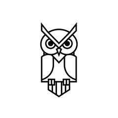 Minimalist Swiss Style Geometric Owl Logo Design | Clean Flat Vector Corporate Identity