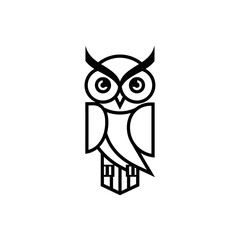 Minimalist Swiss Style Geometric Owl Logo Design | Clean Flat Vector Corporate Identity