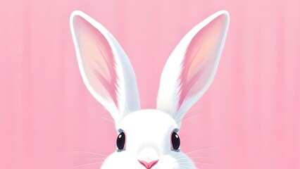 Easter bunny portrait with pink background for spring celebrations