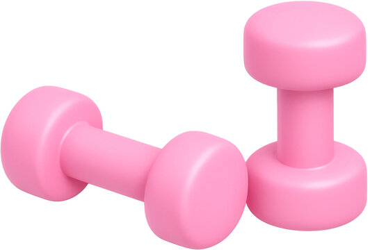 two pink dumbbell