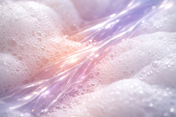 Fototapeta premium Shimmering Light on Foam and Translucent Material