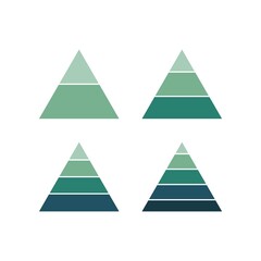Obraz premium Triangle pyramid chart set icon isolated on white background