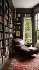 Cozy reading nook with natural light