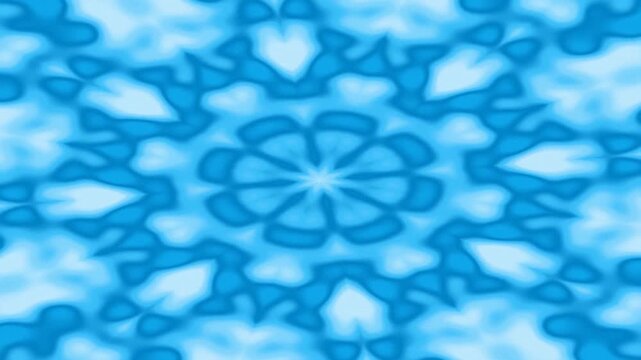 Starting with an abstract blue pattern and flowing shapes