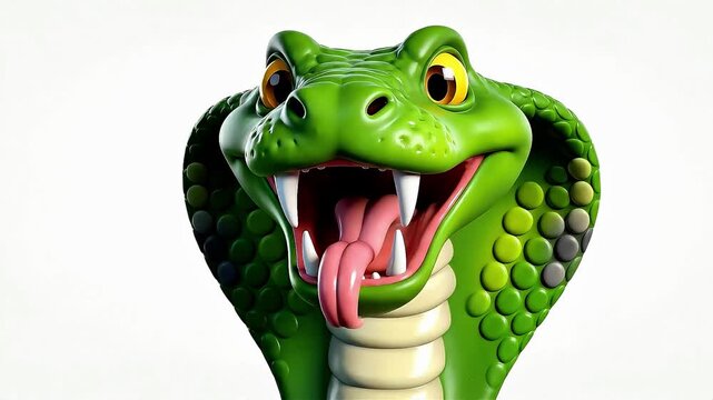 Detailed cartoon cobra hood displayed clearly to show unique snake anatomy in an educational format.