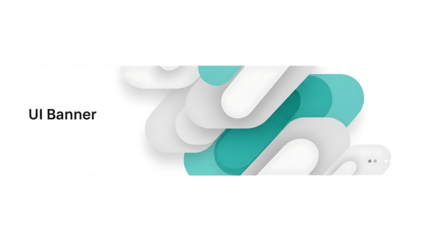 Ui banner with abstract shapes isolated on transparent background