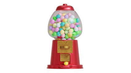 gumball machine with colorful ball 3D rendering