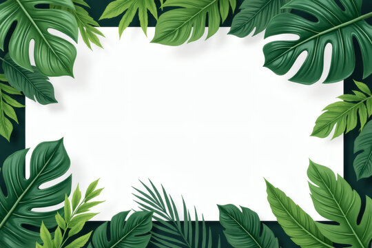 Monstera palm banana leaf frame