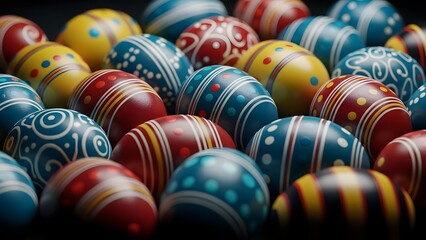 Vibrant easter eggs decorated for springtime celebration