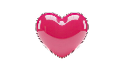 Glossy Pink Heart Shape