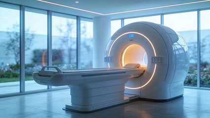 Futuristisches Longevity-Zentrum: Patient in einer modernen Regenerations-Kapsel zur Optimierung der Vitalit&auml;t, klinisches Luxus-Design