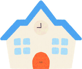 크레용으로 그린 학교 건물