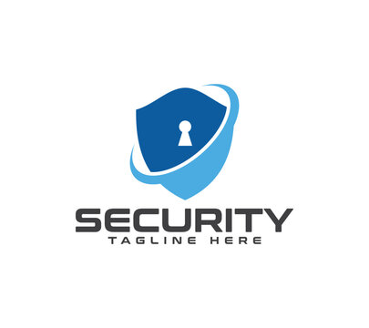 Security shield protect logo design, Vector image