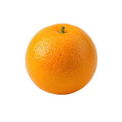 Fresh whole orange with green stem