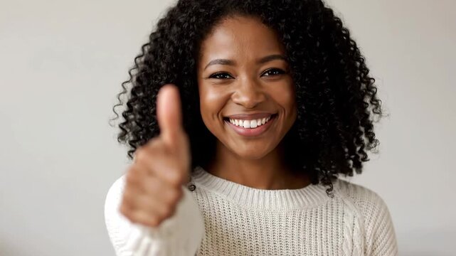 Man and woman showing thumbs up gesture in approval concept video